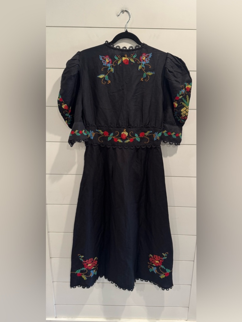 NWT Farm Rio black cross stitch midi dress - Picture 9 of 9